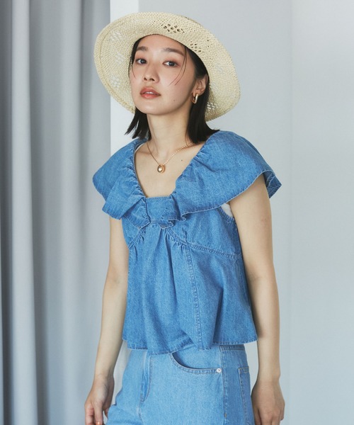 VIS（ビス）の「トライアングルメッシュハット（ハット・レディース・ベージュ系その他2/イエロー系その他3・FREE）」の18枚目の写真