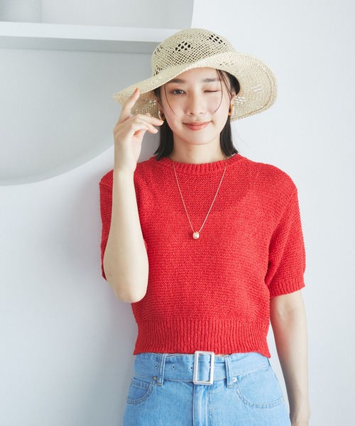 VIS（ビス）の「トライアングルメッシュハット（ハット・レディース・ベージュ系その他2/イエロー系その他3・FREE）」の20枚目の写真