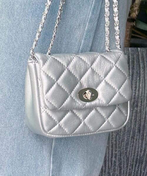 INGNI（イング）の「キルティングミニショルダーバッグ（ショルダーバッグ・レディース・オフホワイト/シルバー/ピンク/ブラック・ONE SIZE）」の11枚目の写真