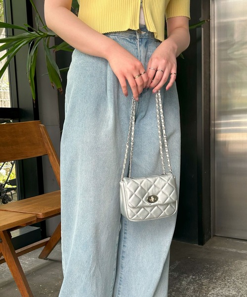 INGNI（イング）の「キルティングミニショルダーバッグ（ショルダーバッグ・レディース・オフホワイト/シルバー/ピンク/ブラック・ONE SIZE）」の16枚目の写真