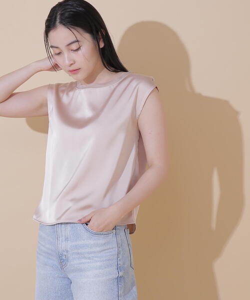 JILL by JILL STUART(ジルバイジルスチュアート)の「◇シアートリムサテンブラウス(シャツ/ブラウス・レディース・ホワイト系その他/ピンク/ブルー・FREE)」の9枚目の写真