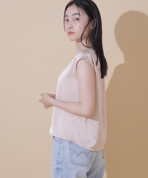 JILL by JILL STUART(ジルバイジルスチュアート)の「◇シアートリムサテンブラウス(シャツ/ブラウス・レディース・ホワイト系その他/ピンク/ブルー・FREE)」の10枚目の写真