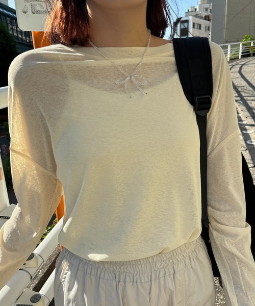 Birthday room(バースデイルーム)の「シアーカラートップス / sheer color tops(Tシャツ/カットソー・レディース・ピンク/イエロー/ブラック/ライトブルー・FREE)」の15枚目の写真