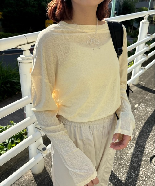 Birthday room(バースデイルーム)の「シアーカラートップス / sheer color tops(Tシャツ/カットソー・レディース・ピンク/イエロー/ブラック/ライトブルー・FREE)」の17枚目の写真