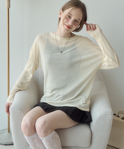 シアーカラートップス / sheer color tops（Tシャツ/カットソー
