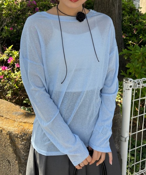 Birthday room(バースデイルーム)の「シアーカラートップス / sheer color tops(Tシャツ/カットソー・レディース・ピンク/イエロー/ブラック/ライトブルー・FREE)」の6枚目の写真