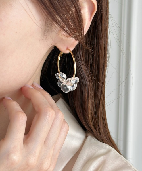 sowang(ソワン)の「クリアデザインフープピアス-clear design hoop pierce-(ピアス(両耳用)・レディース・シルバー/ゴールド・FREE)」の7枚目の写真