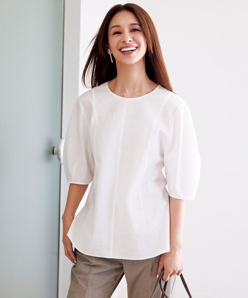 【セール】【洗える】リネンレーヨン フォルムブラウス（シャツ/ブラウス）｜UNFILO（アンフィーロ）