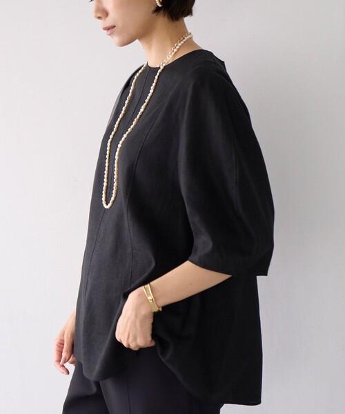 【セール】【洗える】リネンレーヨン フォルムブラウス（シャツ/ブラウス）｜UNFILO（アンフィーロ）