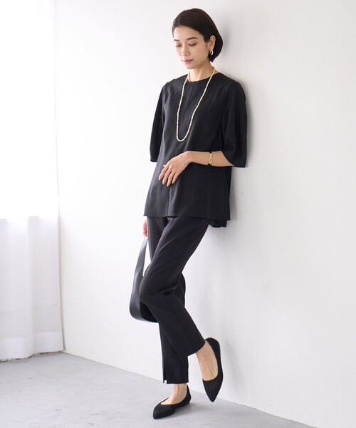 【セール】【洗える】リネンレーヨン フォルムブラウス（シャツ/ブラウス）｜UNFILO（アンフィーロ）