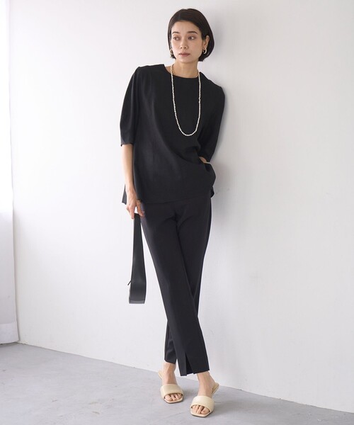 【セール】【洗える】リネンレーヨン フォルムブラウス（シャツ/ブラウス）｜UNFILO（アンフィーロ）