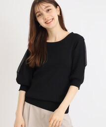 index | デザインスリーブニット【洗濯機洗い可/抗ピル/接触冷感】(ニット/セーター)