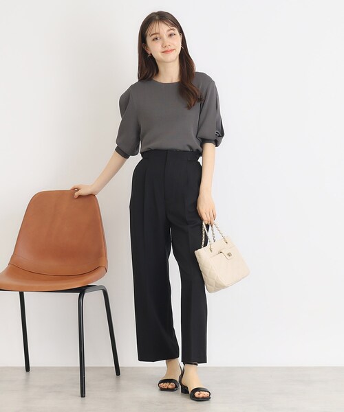 index（インデックス）の「◆クールタッチデザインスリーブニット【洗濯機洗い可/抗ピル/接触冷感】（ニット/セーター・レディース・ライトブルー/チャコールグレー/ブラック/ナチュラル/ホワイト系9・34/36/38/40/42）」の9枚目の写真