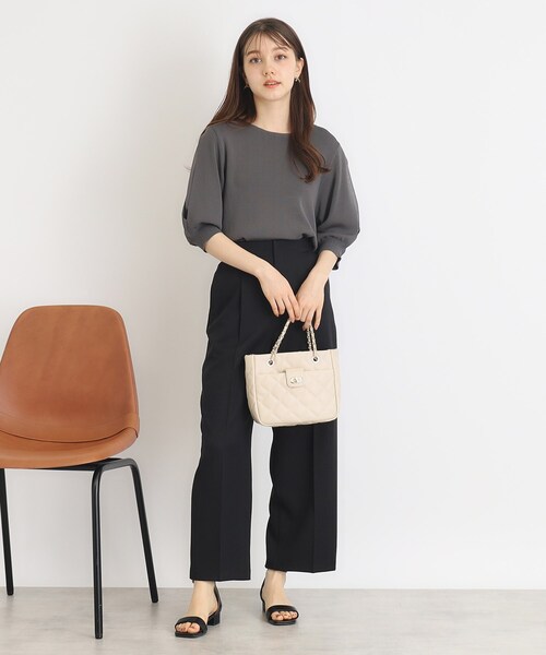 index（インデックス）の「◆クールタッチデザインスリーブニット【洗濯機洗い可/抗ピル/接触冷感】（ニット/セーター・レディース・ライトブルー/チャコールグレー/ブラック/ナチュラル/ホワイト系9・34/36/38/40/42）」の8枚目の写真