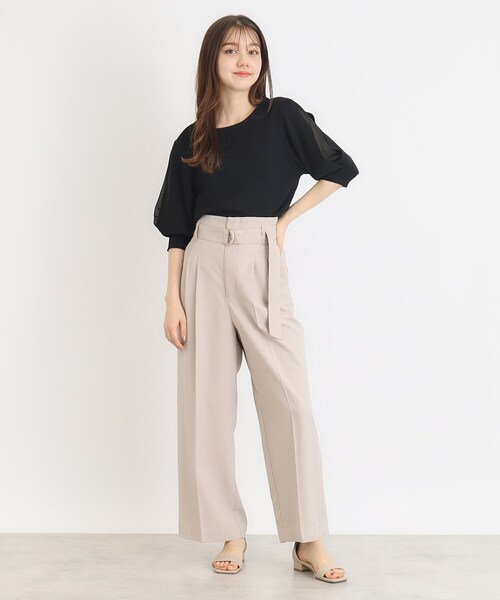 index（インデックス）の「◆クールタッチデザインスリーブニット【洗濯機洗い可/抗ピル/接触冷感】（ニット/セーター・レディース・ライトブルー/チャコールグレー/ブラック/ナチュラル/ホワイト系9・34/36/38/40/42）」の6枚目の写真