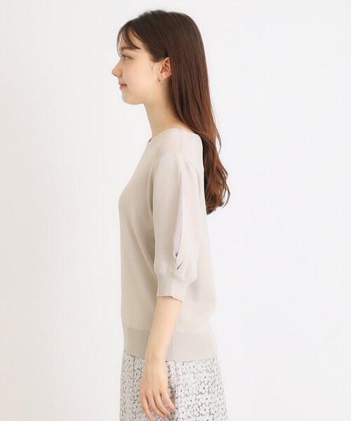 index（インデックス）の「◆クールタッチデザインスリーブニット【洗濯機洗い可/抗ピル/接触冷感】（ニット/セーター・レディース・ライトブルー/チャコールグレー/ブラック/ナチュラル/ホワイト系9・34/36/38/40/42）」の17枚目の写真