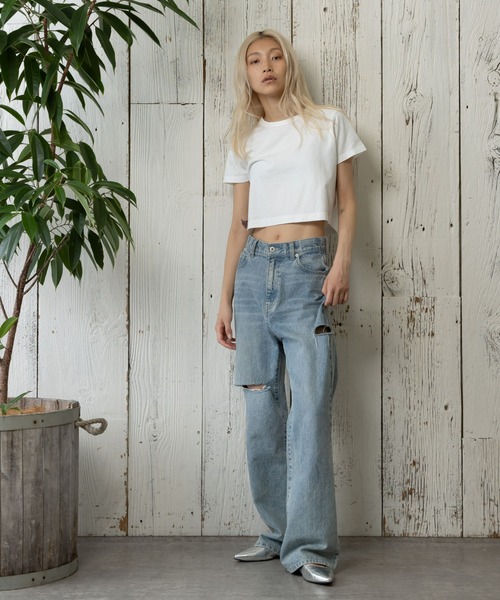 paradigm（パラダイム）の「サイロ天竺コンパクトT（Tシャツ/カットソー・レディース・ダークグレー/ホワイト/ブラック/ピンク/レッド・MEDIUM/SMALL）」の21枚目の写真