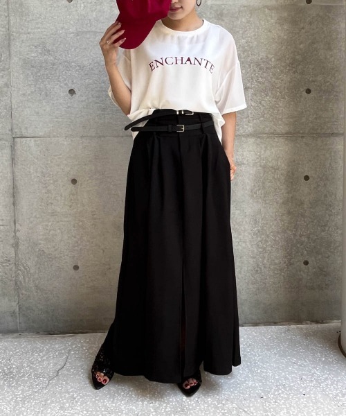 セール】2wayジョーゼットロゴトップス≪手洗い可能≫（Tシャツ