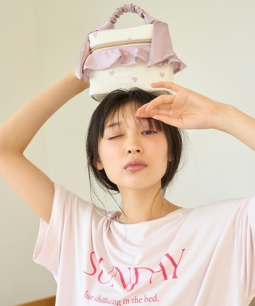 SNIDEL HOME バニティポーチ SNIDEL HOME｜キャンバスバニティポーチ(HEART) | Rakuten