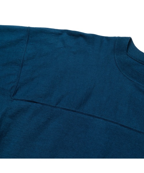 CALEE（キャリー）の「9 LENGTH 4/- SINKER KNITTING FOOTBALL TEE（Tシャツ/カットソー・メンズ・ブラック/ホワイト/ブルー・LARGE/X-LARGE/MEDIUM）」の6枚目の写真