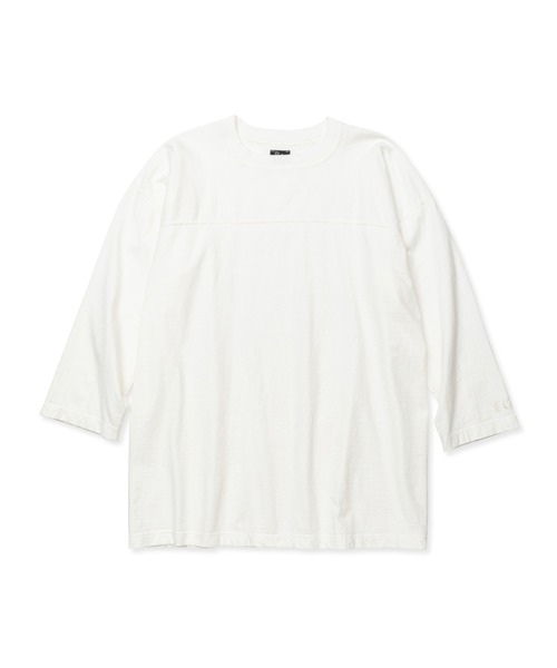 CALEE（キャリー）の「9 LENGTH 4/- SINKER KNITTING FOOTBALL TEE（Tシャツ/カットソー・メンズ・ブラック/ホワイト/ブルー・LARGE/X-LARGE/MEDIUM）」の8枚目の写真
