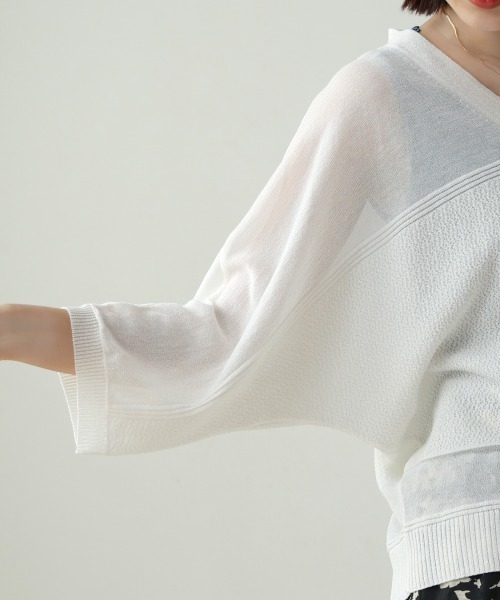 Bou Jeloud（ブージュルード）の「強撚ドルマンニットカーディガン（カーディガン/ボレロ・レディース・ホワイト/グリーン/ライトブルー/ブラック・FREE）」の13枚目の写真