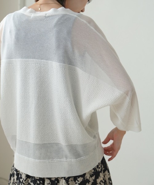 Bou Jeloud（ブージュルード）の「強撚ドルマンニットカーディガン（カーディガン/ボレロ・レディース・ホワイト/グリーン/ライトブルー/ブラック・FREE）」の14枚目の写真