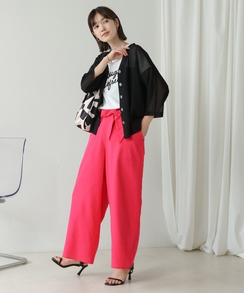 Bou Jeloud（ブージュルード）の「強撚ドルマンニットカーディガン（カーディガン/ボレロ・レディース・ホワイト/グリーン/ライトブルー/ブラック・FREE）」の16枚目の写真