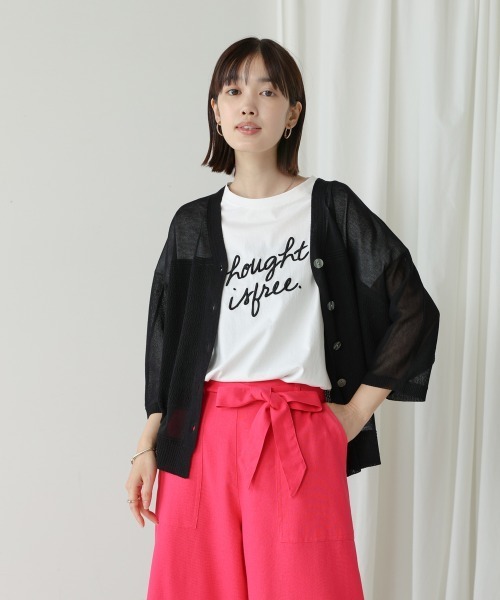 Bou Jeloud（ブージュルード）の「強撚ドルマンニットカーディガン（カーディガン/ボレロ・レディース・ホワイト/グリーン/ライトブルー/ブラック・FREE）」の18枚目の写真