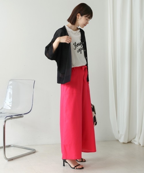 Bou Jeloud（ブージュルード）の「強撚ドルマンニットカーディガン（カーディガン/ボレロ・レディース・ホワイト/グリーン/ライトブルー/ブラック・FREE）」の19枚目の写真