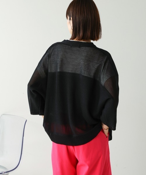 Bou Jeloud（ブージュルード）の「強撚ドルマンニットカーディガン（カーディガン/ボレロ・レディース・ホワイト/グリーン/ライトブルー/ブラック・FREE）」の22枚目の写真