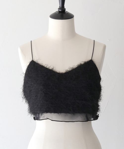 cheriella（シェリエラ）の「【cheriella】シャギービスチェトップス SHAGGY BUSTIER TOPS（ベスト・レディース・オフホワイト/ブラック・M）」の18枚目の写真
