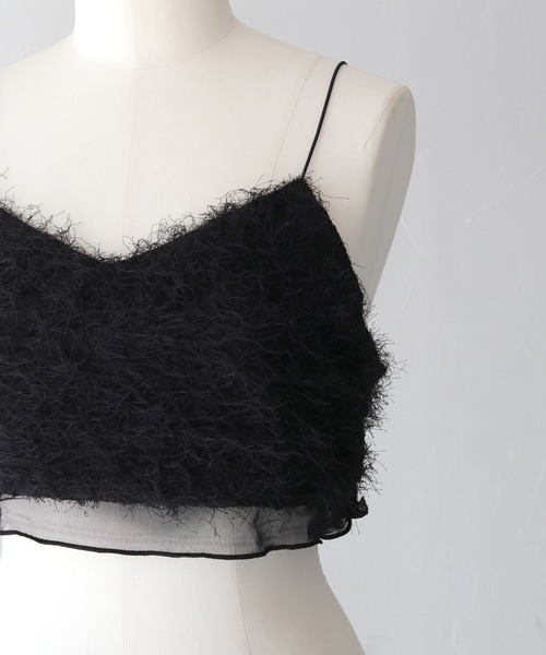 cheriella（シェリエラ）の「【cheriella】シャギービスチェトップス SHAGGY BUSTIER TOPS（ベスト・レディース・オフホワイト/ブラック・M）」の19枚目の写真
