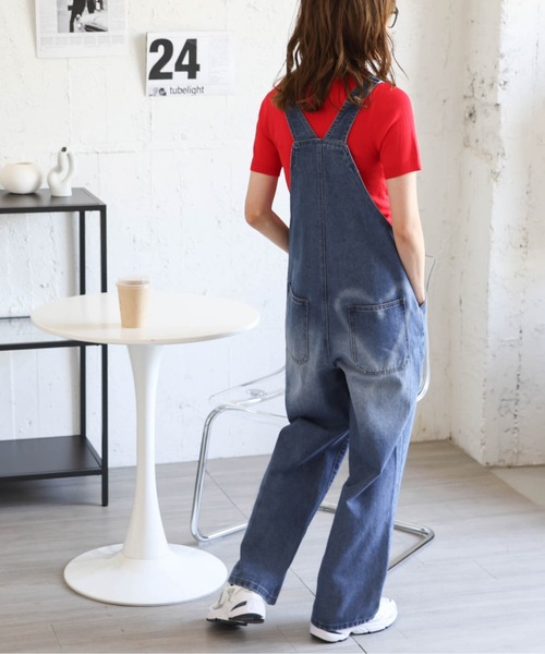 AMELY(エミリー)の「ハートデザイン加工デニムサロペット(サロペット/オーバーオール・レディース・ライトブルー/ブルー・M/L)」の6枚目の写真