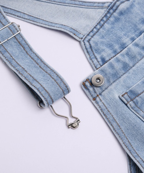 AMELY(エミリー)の「ハートデザイン加工デニムサロペット(サロペット/オーバーオール・レディース・ライトブルー/ブルー・M/L)」の14枚目の写真