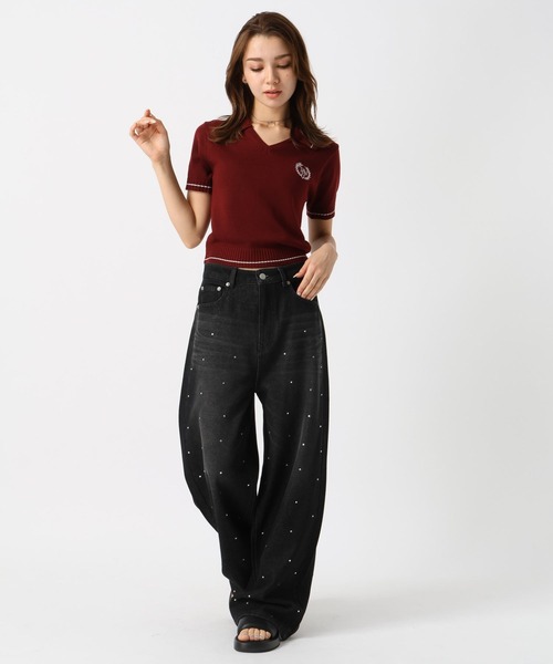 FOREVER 21(フォーエバー トゥエンティーワン)の「【2024SS】襟付きスキッパーニット(ニット/セーター・レディース・グリーン/ブラック/レッド・FREE)」の7枚目の写真