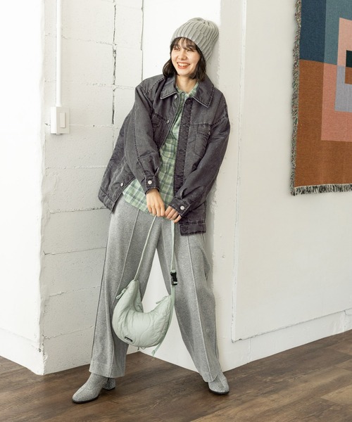 niko and...（ニコアンド）の「オリジナル箔プリントニットワッチ（ニットキャップ/ビーニー・レディース・ブラック/グレー/ベージュ/グリーン・FREE）」の5枚目の写真