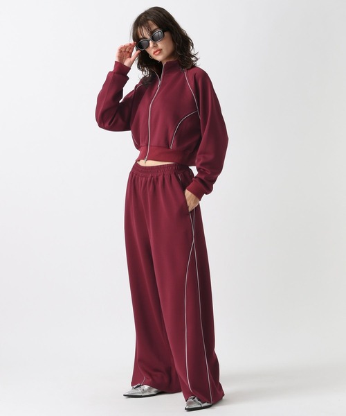 FOREVER 21（フォーエバー トゥエンティーワン）の「【2024FW】ポイントライントラックジャケット（ブルゾン・レディース・グレー/ネイビー/ブラック/レッド・FREE）」の6枚目の写真