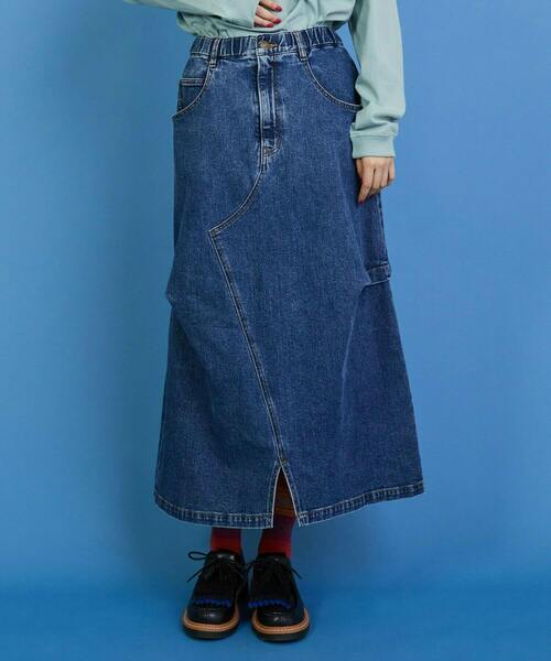 FRAPBOIS（フラボア）の「カーブデニム2 スカート（デニムスカート・レディース・ブルー/ブラック・0/1）」の2枚目の写真