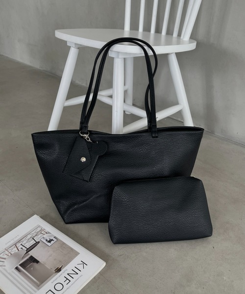 MYMOOD.（マイムード）の「【A4収納可能/大容量】合成皮革 小物入れ付き PUトートバッグ（トートバッグ・レディース・アイボリー/ブラック/ダークブラウン・FREE）」の18枚目の写真