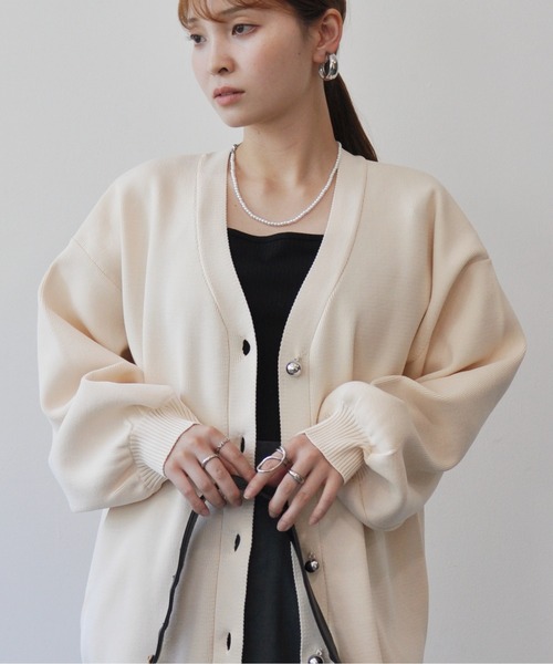 シルバーボタンニットカーディガン（カーディガン/ボレロ）｜Meli rich（メリーリッチ）