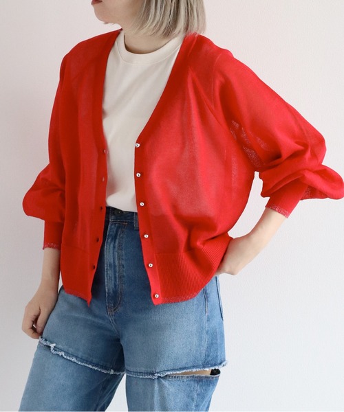 journal standard luxe｜シアーテンジク Vネックカーディガン