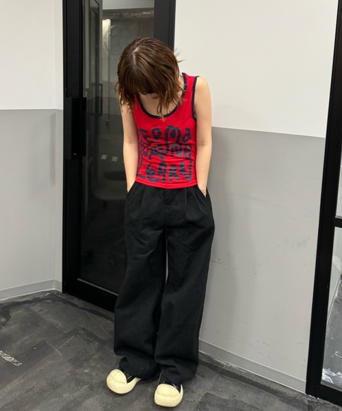 shesame（シーセム）の「graffiti logo tank top（タンクトップ・レディース・ブラウン/ピンク/レッド/クリーム/ブルー・フリー）」の9枚目の写真