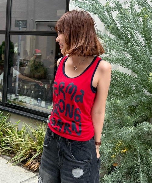 shesame（シーセム）の「graffiti logo tank top（タンクトップ・レディース・ブラウン/ピンク/レッド/クリーム/ブルー・フリー）」の17枚目の写真
