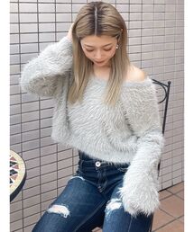 GYDA | シャギーショートLOOSEニットトップス(ニット/セーター)