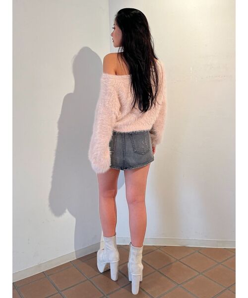 GYDA（ジェイダ）の「シャギーショートLOOSEニットトップス（ニット/セーター・レディース・ピンク/チャコールグレー/グレー/オフホワイト・FREE）」の14枚目の写真