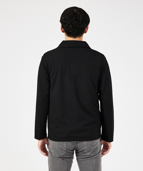 ABAHOUSE GRAY(アバハウスグレイ)の「【MASCHILE】チェック リンクス ニット ショールジャケット(テーラードジャケット・メンズ・ブラック/グレイッシュベージュ/ネイビー・46/50/48)」の6枚目の写真