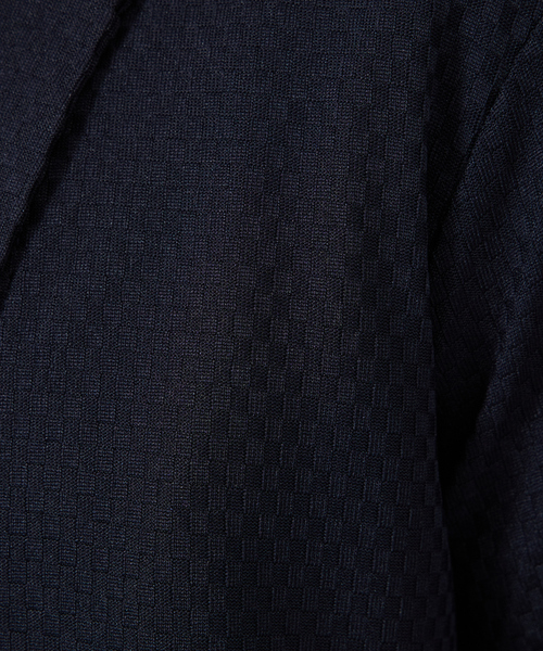ABAHOUSE GRAY(アバハウスグレイ)の「【MASCHILE】チェック リンクス ニット ショールジャケット(テーラードジャケット・メンズ・ブラック/グレイッシュベージュ/ネイビー・46/50/48)」の15枚目の写真
