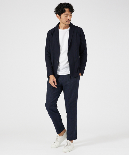 ABAHOUSE GRAY(アバハウスグレイ)の「【MASCHILE】チェック リンクス ニット ショールジャケット(テーラードジャケット・メンズ・ブラック/グレイッシュベージュ/ネイビー・46/50/48)」の16枚目の写真