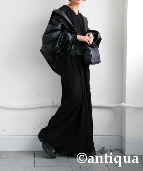 LOHEN フランネルバイカラーオールインワン38ブラック LOHEN フランネルバイカラーオールインワン38ブラック LOHEN